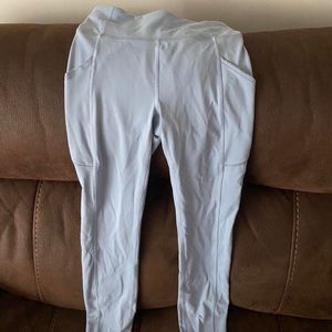 Lululemon fast and free high rise baby blue leggings